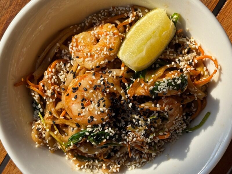 Udon with shrimps