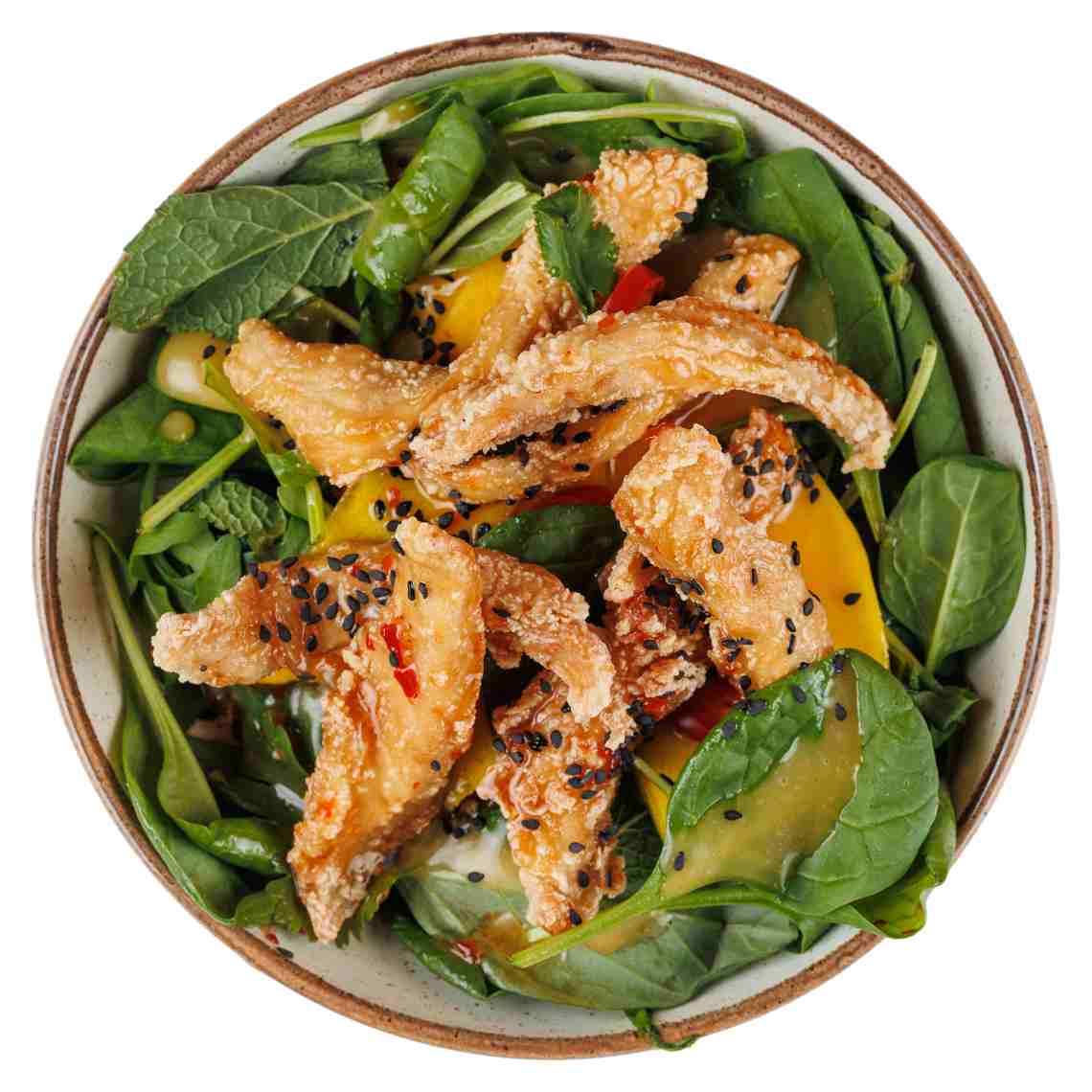 Salad with chicken and mango