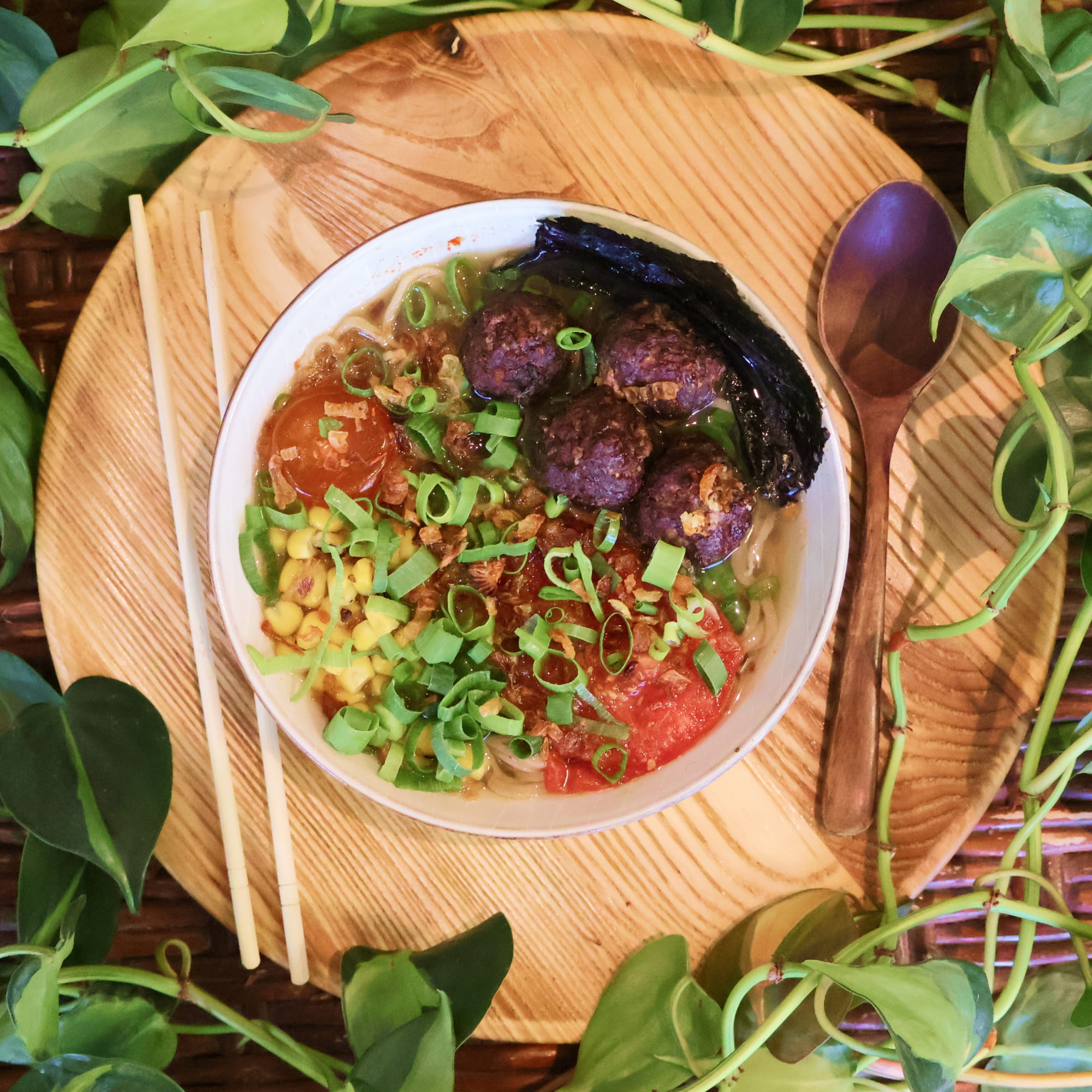 Chicken Shio Ramen with meatballs