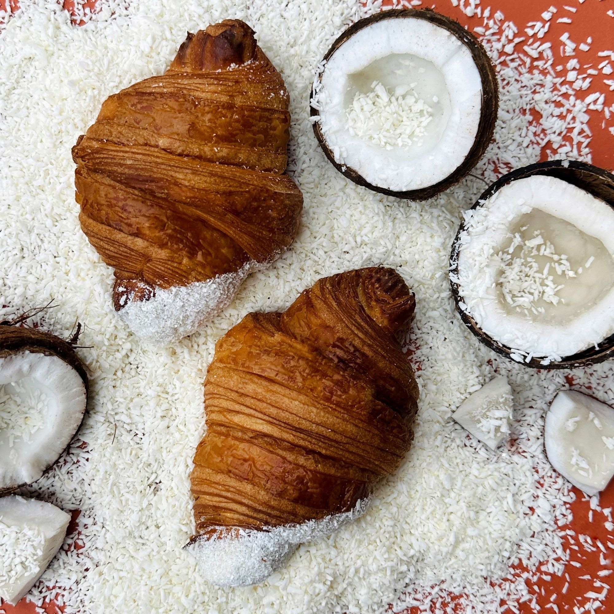 Coconut croissant with pineapple