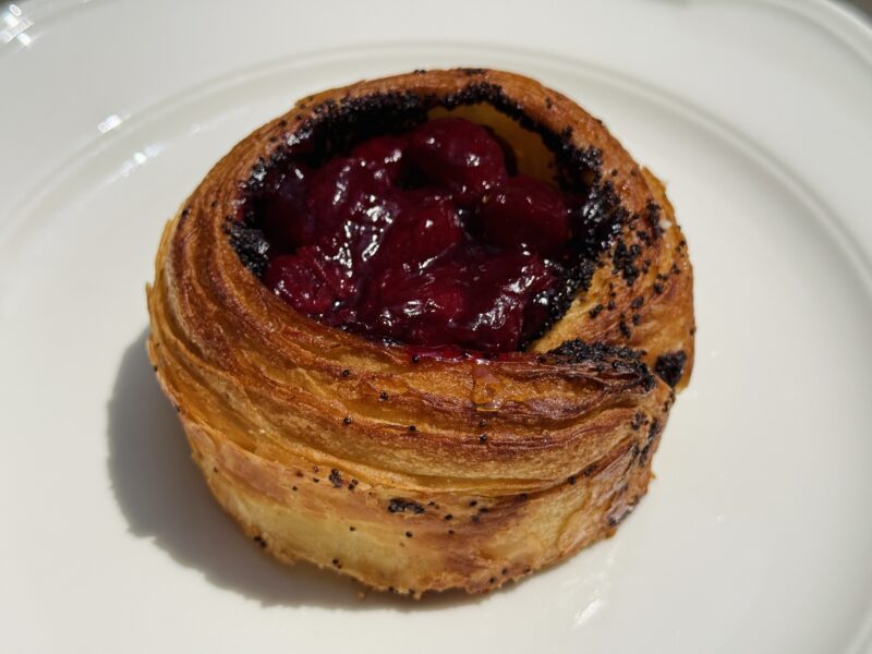 Poppy seed and cherry bun